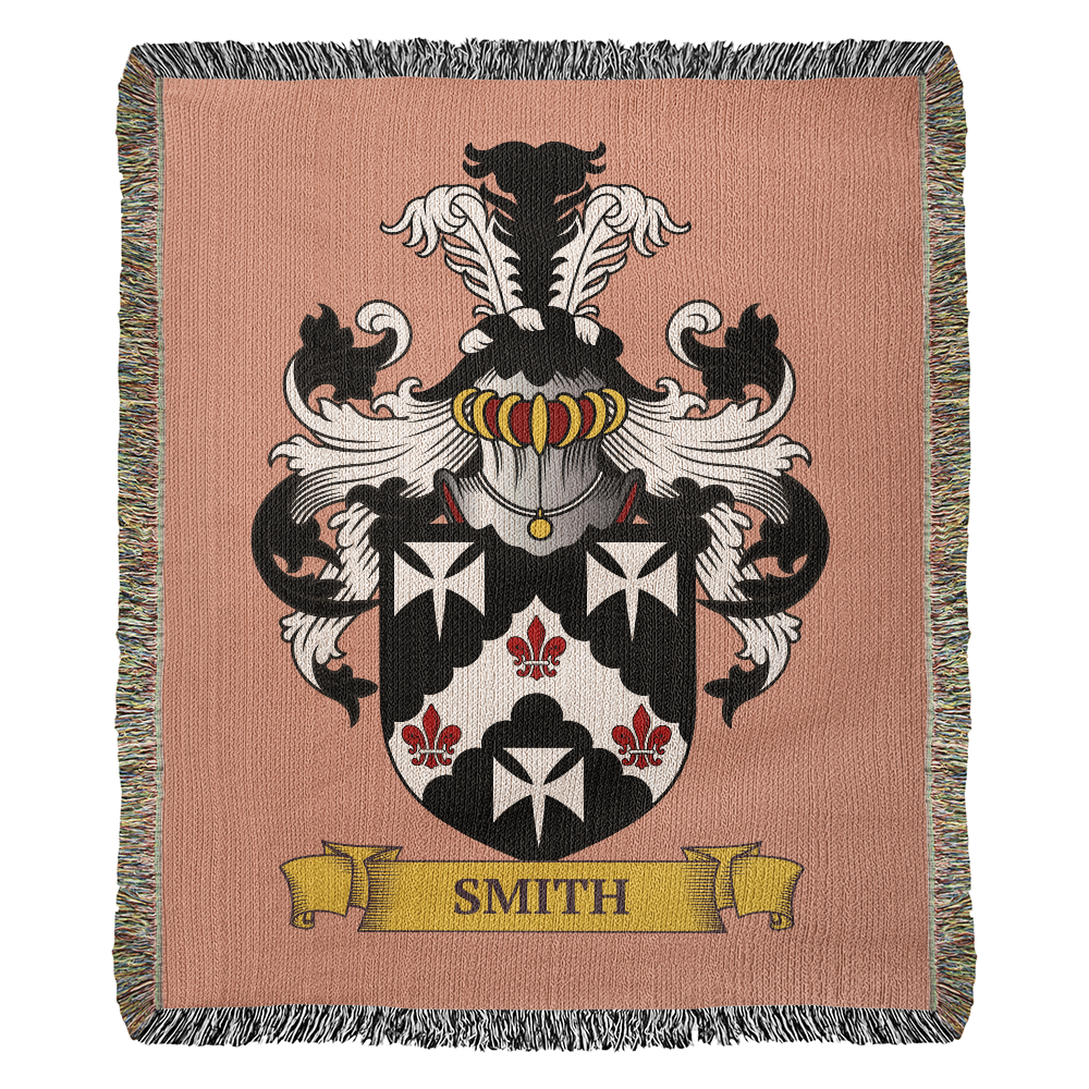 PEACH || 50 x 60 in - Family Crest Woven Blanket