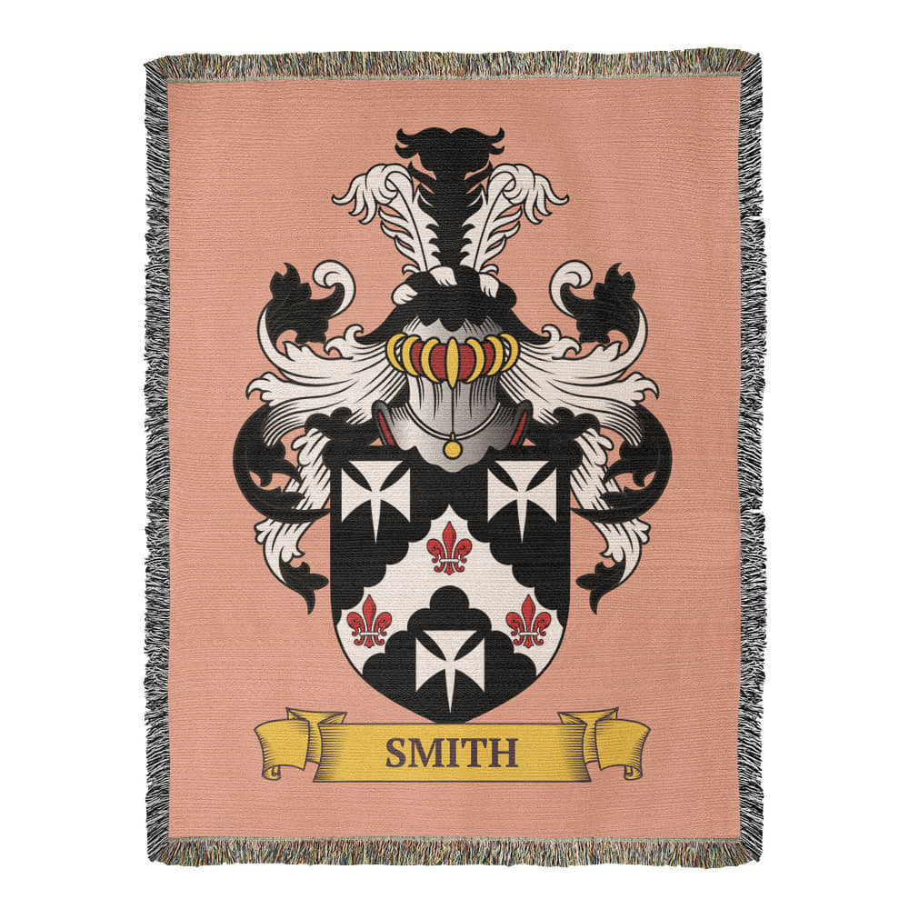 PEACH || 50 x 60 in - Family Crest Woven Blanket