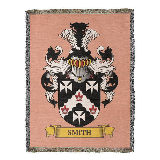 PEACH || 50 x 60 in - Family Crest Woven Blanket